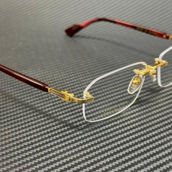 NEW Gucci Gold Unisex Eyeglasses Large - Picture 4 of 5